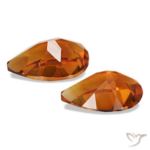 Gemas de Citrino Medium Dark-Orange natural de 3.32 ct, En forma de pera, VS