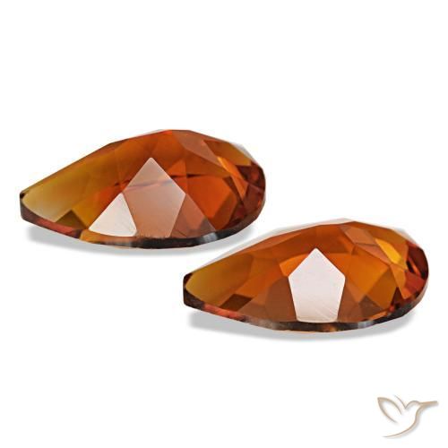 Gemas de Citrino Naranja oscuro natural de 3.01 ct, En forma de pera, VVS-VS