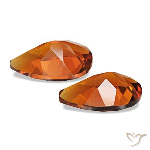 Gemas de Citrino Naranja medio natural de 3.14 ct, En forma de pera, VVS-VS