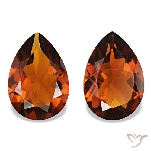 Gemas de Citrino Deep Orange - Brown natural de 2.81 ct, En forma de pera, VVS-VS
