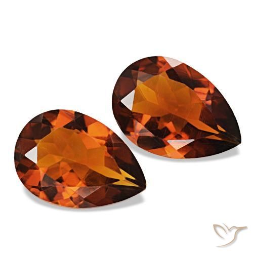 Gemas de Citrino Deep Orange - Brown natural de 2.81 ct, En forma de pera, VVS-VS