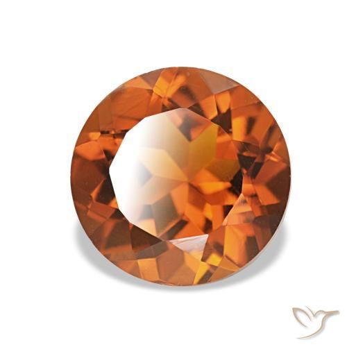 Citrino Naranja oscuro natural de 1.84 ct, Corte Redondo, VVS