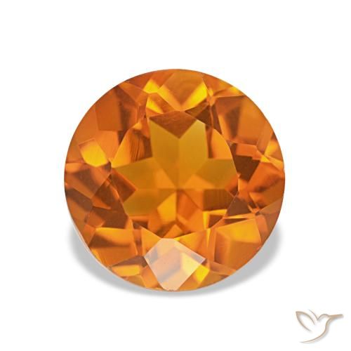 1.66ct Naranja rojizo Citrino Piedras Preciosas, Redondo, VVS