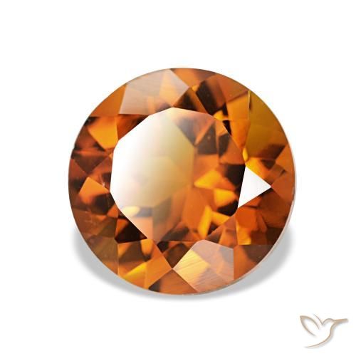 Citrino Naranja medio natural de 2.01 ct, Corte Redondo, VVS-VS