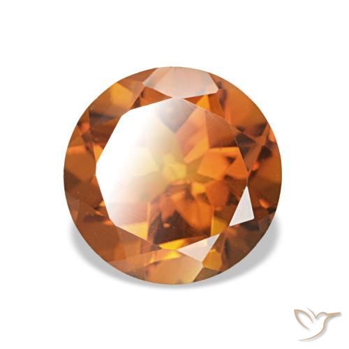 Citrino Naranja medio natural de 1.67 ct, Corte Redondo, VVS-VS