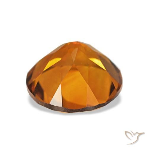 Citrino Naranja medio natural de 1.67 ct, Corte Redondo, VVS-VS