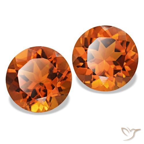 Gemas de Citrino Naranja rojizo natural de 3.58 ct, Corte Redondo, VVS-VS