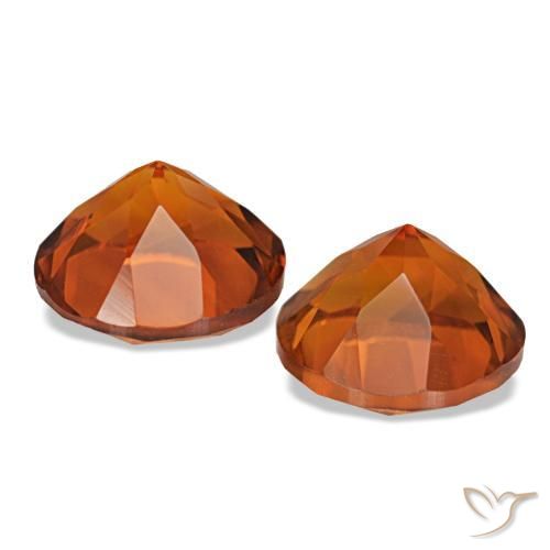 Gemas de Citrino Naranja rojizo natural de 3.58 ct, Corte Redondo, VVS-VS