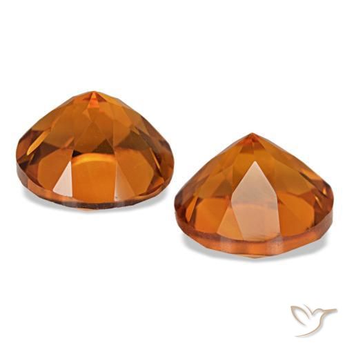Gemas de citrino naranja natural de 3,71 ct, corte redondo, VS