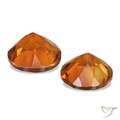 Gemas de citrino naranja natural de 3,43 ct, corte redondo, VS