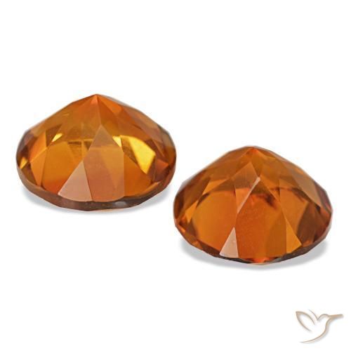 Gemas de Citrino Naranja medio natural de 3.27 ct, Corte Redondo, VS