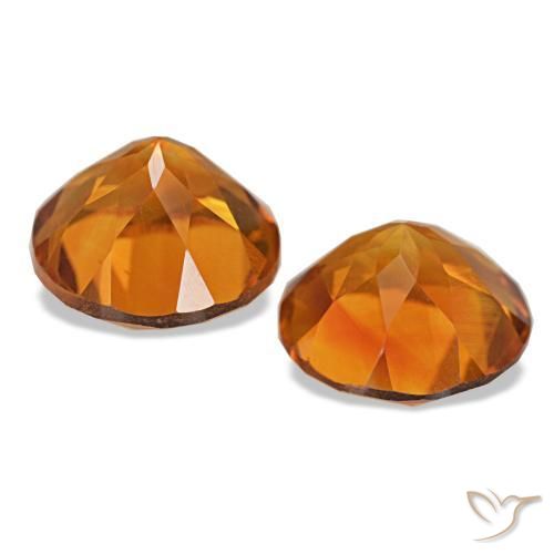 Gemas de Citrino Naranja medio natural de 3.49 ct, Corte Redondo, VVS-VS