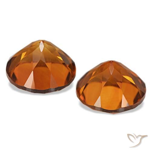Gemas de Citrino Naranja fuego natural de 3.82 ct, Corte Redondo, VS