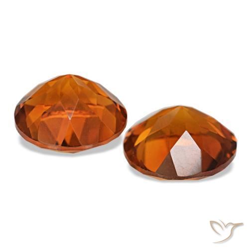 Gemas de citrino naranja fuego natural de 3,22 ct, corte redondo, VS