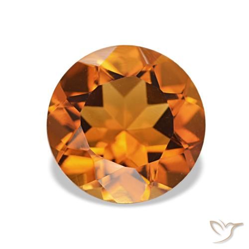 1.66ct Naranja oscuro Citrino, Redondo, VVS-VS