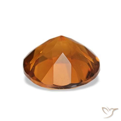 Citrino Naranja oscuro natural de 1.66 ct, Corte Redondo, VVS-VS