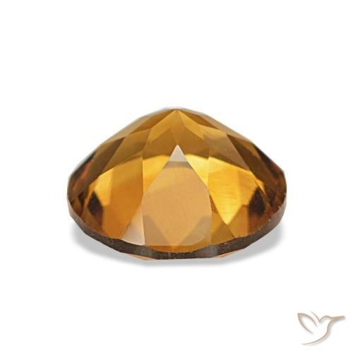 Citrino Naranja marrón natural de 1.54 ct, Corte Redondo, VVS-VS