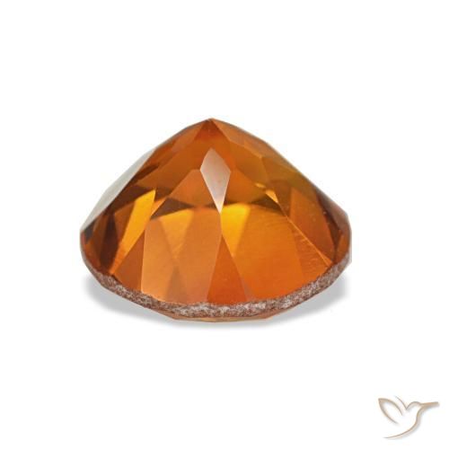 Citrino Naranja oscuro natural de 1.25 ct, Corte Redondo, VVS-VS
