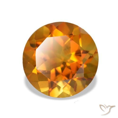 Citrino Marrón naranja natural de 1.90 ct, Corte Redondo, VVS-VS