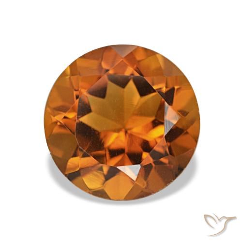 Citrino Naranja rojizo de 1,90 ct, Redondo, VS