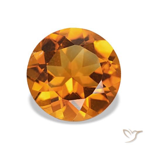 1.74ct Marrón naranja Citrino, Redondo, VS