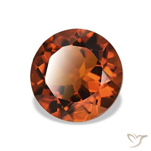Citrino Naranja oscuro natural de 1.86 ct, Corte Redondo, VS