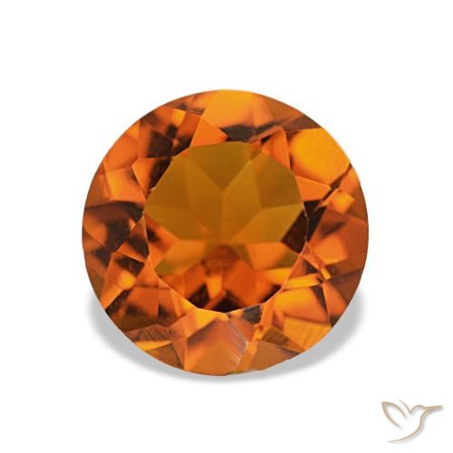 1.50ct Naranja fuego Citrino, Redondo, VS