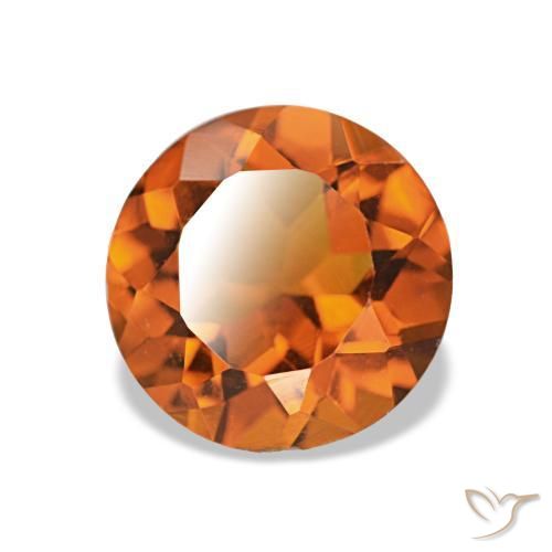 Citrino Naranja fuego natural de 1.50 ct, Corte Redondo, VS