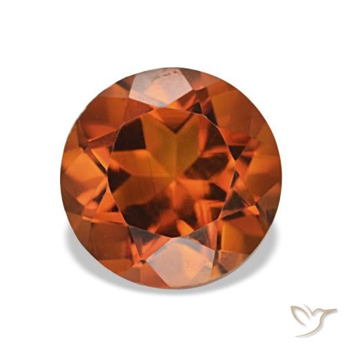 Citrino Naranja rojizo natural de 1.96 ct, Corte Redondo, VS
