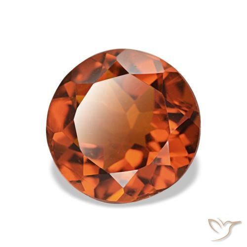 Citrino naranja natural de 1,63 ct, corte redondo, VS