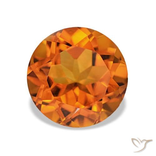 Citrino Naranja oscuro natural de 2.19 ct, Corte Redondo, VS