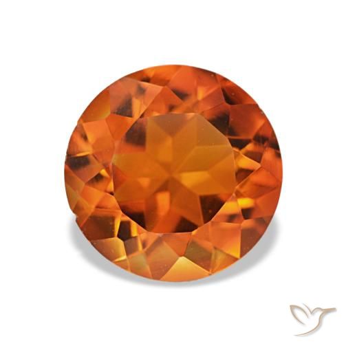 1.56ct Naranja medio Citrino, Redondo, VS