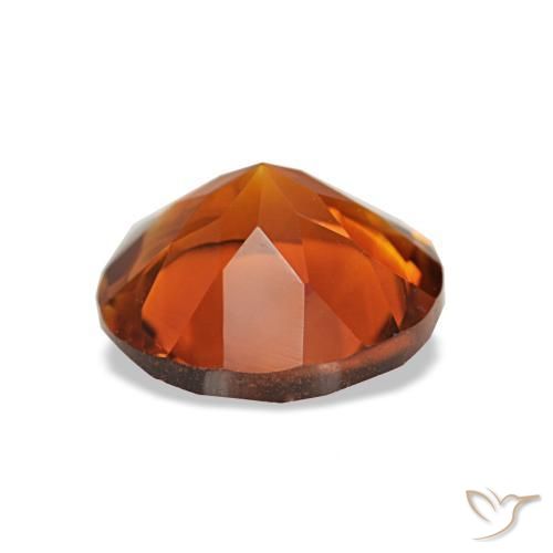 Citrino Naranja medio natural de 1.56 ct, Corte Redondo, VS