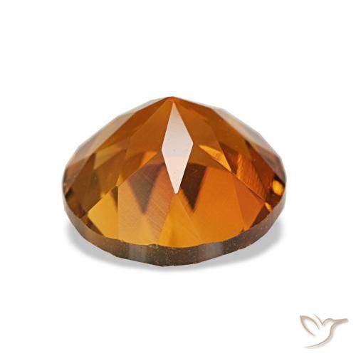Citrino naranja medio natural de 1,72 ct, corte redondo, VVS