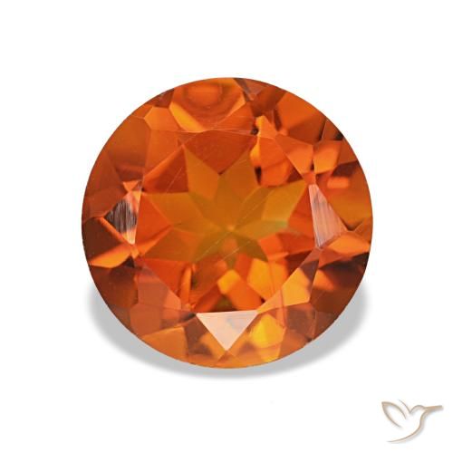Citrino naranja intenso de 1,80 ct, redondo, VVS