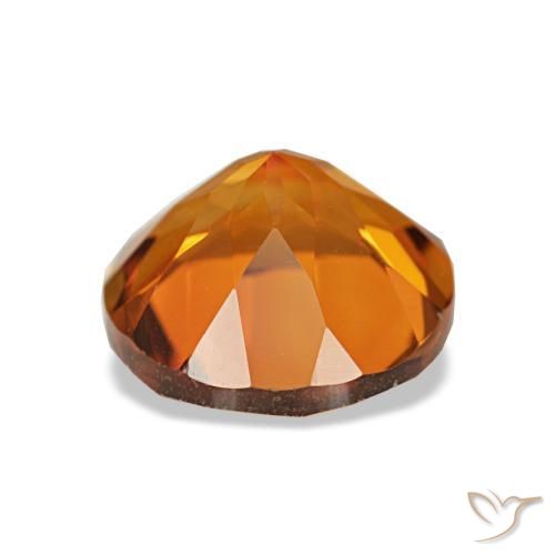 Citrino naranja intenso natural de 1,80 ct, corte redondo, VVS