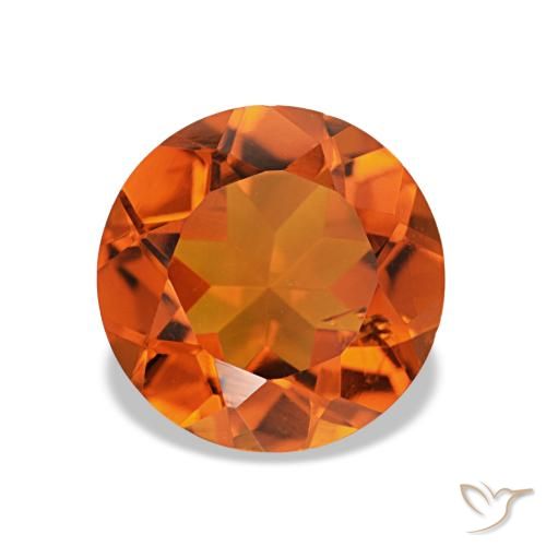Citrino naranja de 1,57 ct, redondo, VS