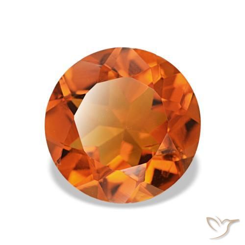 Citrino naranja natural de 1,57 ct, corte redondo, VS