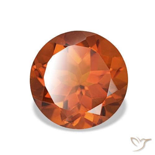 Citrino naranja intenso natural de 1,88 ct, corte redondo, VVS