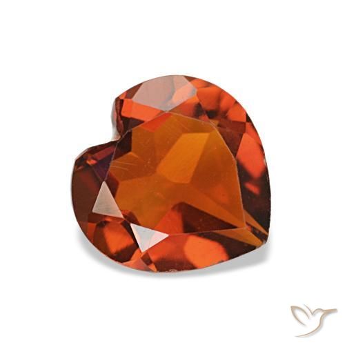 Citrino naranja natural de 1,04 ct, forma de corazón, VS