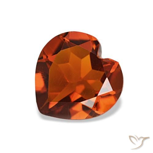 Citrino Naranja oscuro de 1,03 ct, Corazón, VS