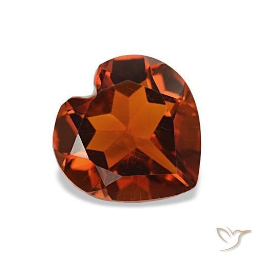 Citrino Naranja oscuro natural de 1.03 ct, Forma de corazón, VS