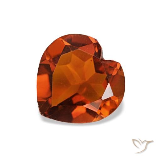 1.00ct Naranja fuego Citrino, Corazón, VS