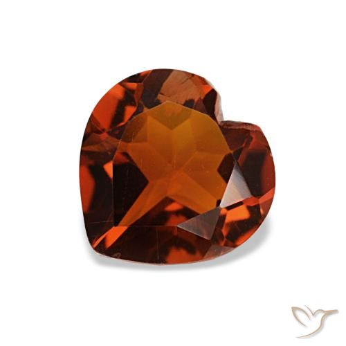 Citrino Naranja rojizo natural de 1.03 ct, Forma de corazón, VS