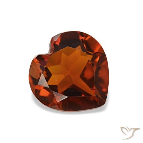 Citrino Naranja rojizo natural de 1.03 ct, Forma de corazón, VS