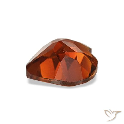Citrino naranja oscuro natural de 0,98 ct, forma de corazón, VS