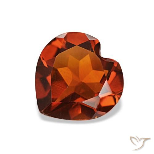 Citrino Naranja oscuro natural de 1.08 ct, Forma de corazón, VS