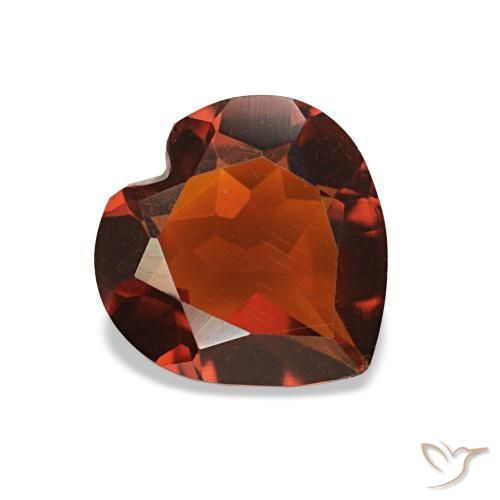 Citrino Naranja oscuro natural de 0.88 ct, Forma de corazón, VS