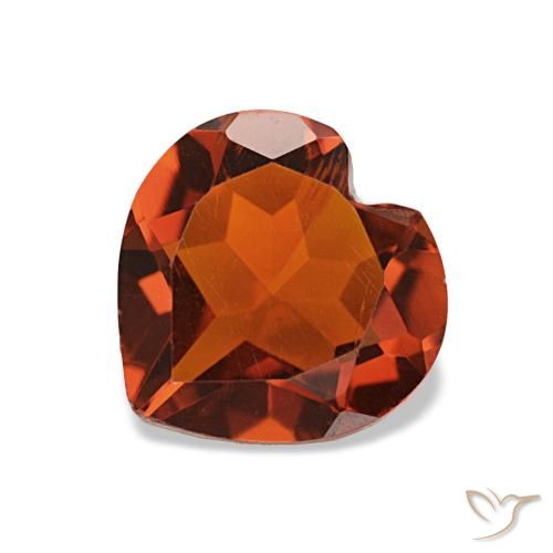 1.00ct Naranja fuego Citrino, Corazón, VS