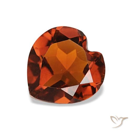 Citrino Naranja oscuro natural de 0.96 ct, Forma de corazón, VS-SI